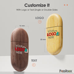 Wood Oval USB-Walnut