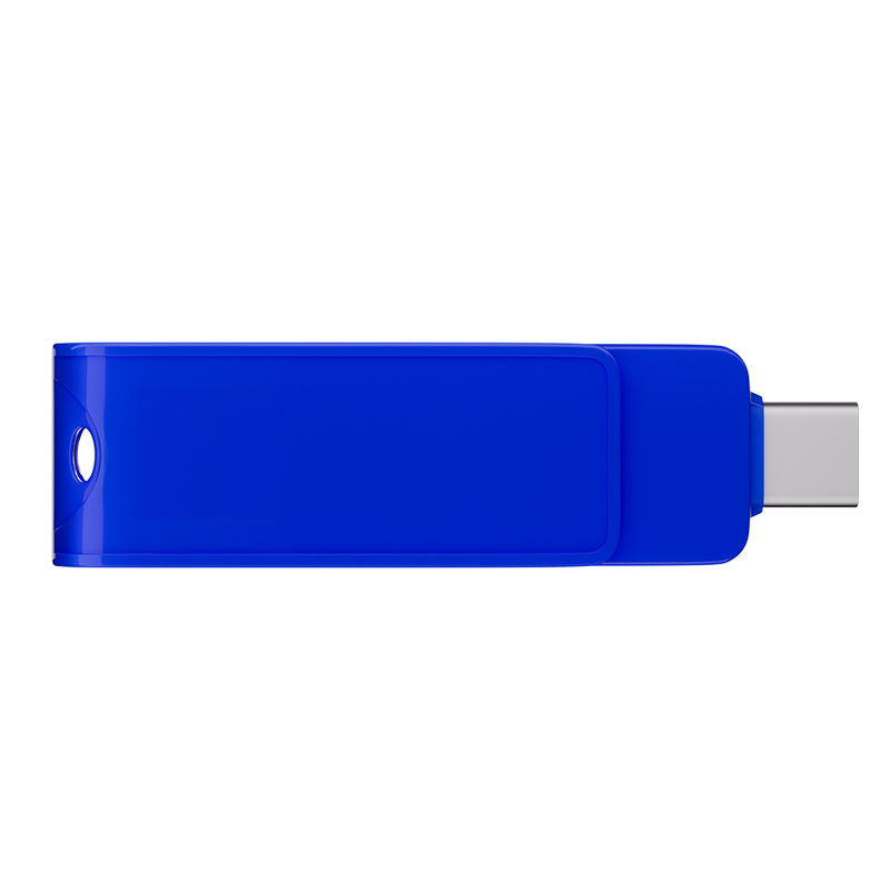 Custom Type C USB Flash Drive Promotional 2 in 1-Blue(286C)