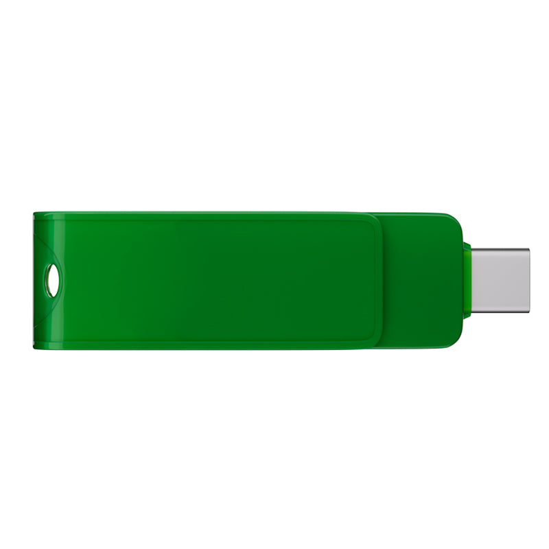 Custom Type C USB Flash Drive Promotional 2 in 1-Green(355C)