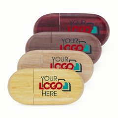 Wood Oval USB-Walnut
