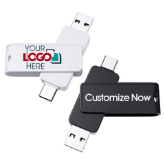 Custom Type C USB Flash Drive Promotional 2 in 1-Green(355C)