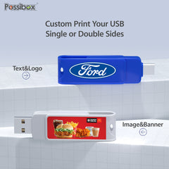 Custom Type C USB Flash Drive Promotional 2 in 1-Green(355C)