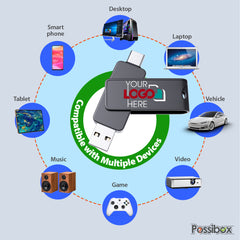 Custom Type C USB Flash Drive Promotional 2 in 1-Green(355C)